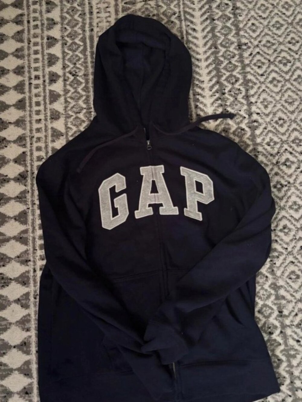 GAP Logo Full Zip Hoodie Navy Blue Men's Size XL